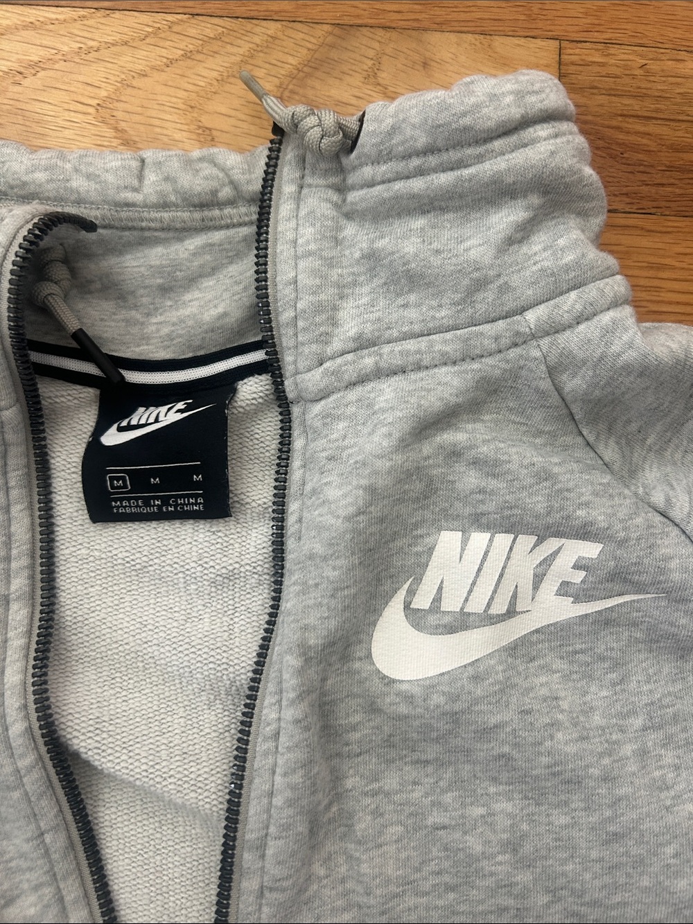 Nike Light Gray Quarter-Zip Pullover with White Logo - Picture 2 of 4